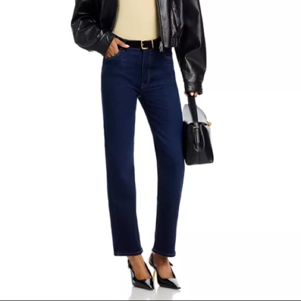 Frame Le Sleek Straight Dark Wash Jeans